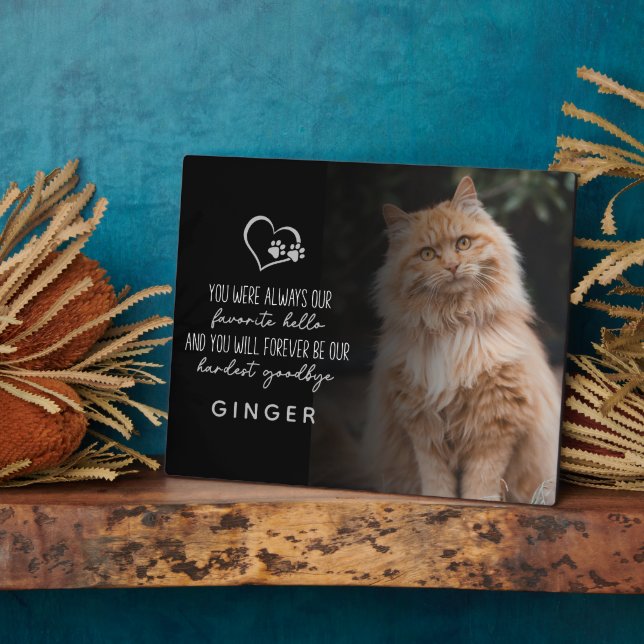 Lieblings-Hallo Hardest Goodbye Cat Memorial Fotoplatte (Seite)