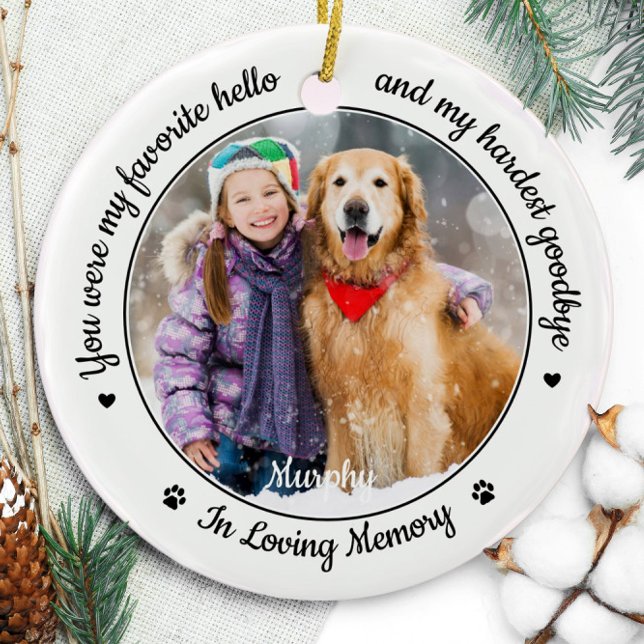 Lieblings-Hallo Hardest Goodbye Foto Memorial Keramik Ornament (Von Creator hochgeladen)