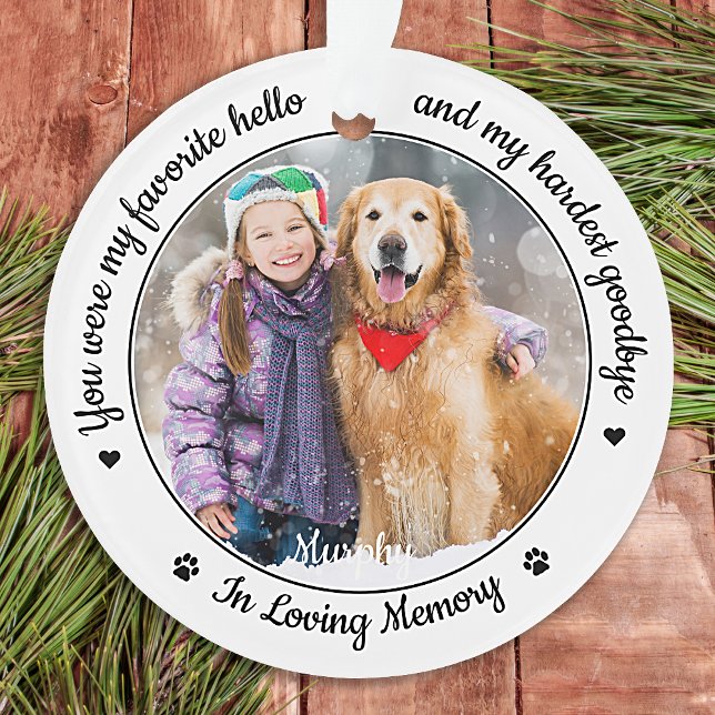 Lieblings-Hallo Hardest Goodbye Foto Memorial Ornament (Von Creator hochgeladen)