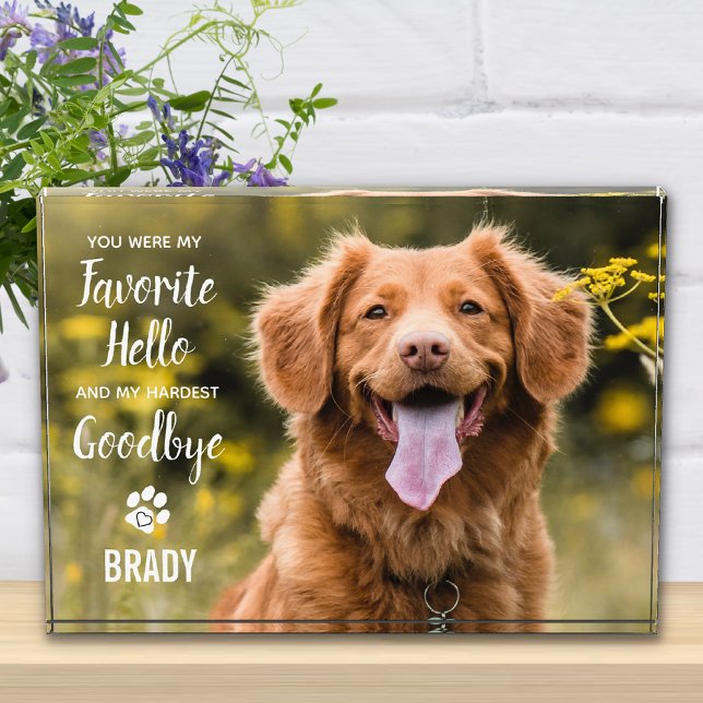 Lieblings-Hallo Hardest Goodbye Pet Loss Memorial Fotoblock (Von Creator hochgeladen)