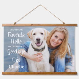 Lieblings-Hallo Hardest Goodbye Pet Memorial Foto Wandteppich Mit Holzrahmen