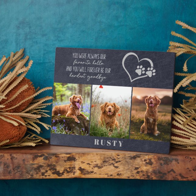 Lieblings-Hallo Hardest Goodbye Pet Memorial Fotoplatte (Seite)