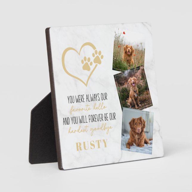 Lieblings-Hallo Hardest Goodbye Pet Memorial Fotoplatte (Vorderseite)