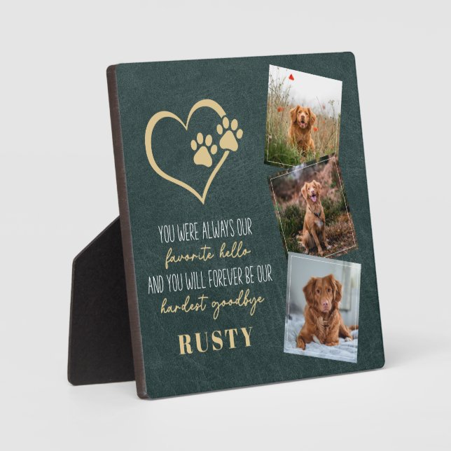 Lieblings-Hallo Hardest Goodbye Pet Memorial Fotoplatte (Vorderseite)