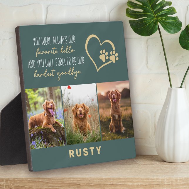 Lieblings-Hallo Hardest Goodbye Pet Memorial Fotoplatte (Von Creator hochgeladen)