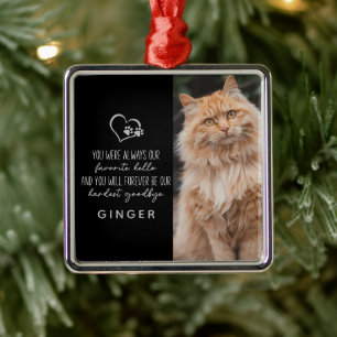 Lieblings-Hallo-schwerster-Abschied-Katzen-Gedenks Ornament Aus Metall