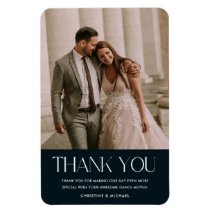 Lieblings-Hochzeitsfoto Danke Marineblau Magnet