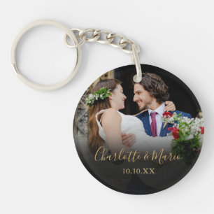 Lieblings-Hochzeitsfoto Elegante Schrift Schlüsselanhänger