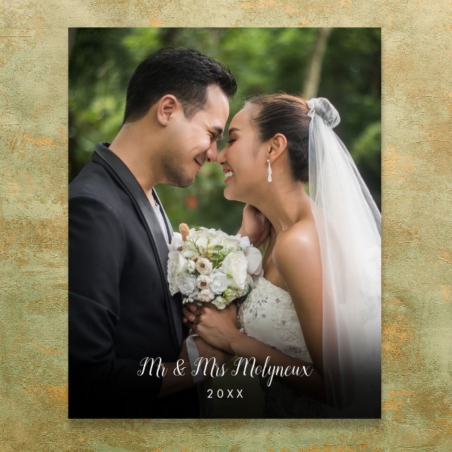Lieblings-Hochzeitsfoto Skript Name Datum Poster (Favorite Wedding Photo Script Name Date Poster)