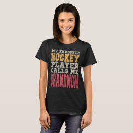Lieblings-Hockey-Player Großmutter Vintag Typograf T-Shirt