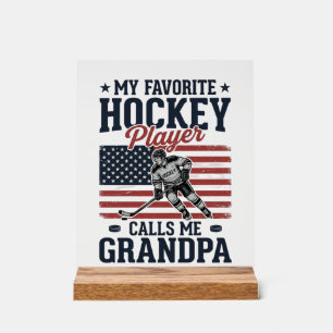 Lieblings-Hockeyspieler nennt mich Opa Vintage-Shi Acrylschild