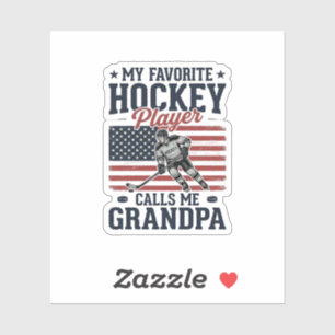 Lieblings-Hockeyspieler nennt mich Opa Vintage-Shi Aufkleber