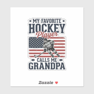 Lieblings-Hockeyspieler nennt mich Opa Vintage-Shi Aufkleber