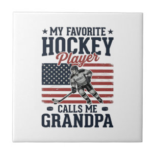Lieblings-Hockeyspieler nennt mich Opa Vintage-Shi Fliese