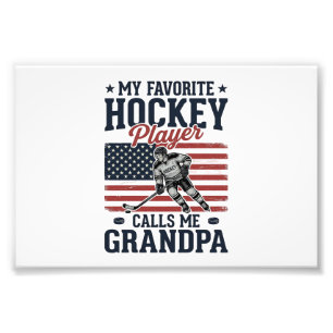 Lieblings-Hockeyspieler nennt mich Opa Vintage-Shi Fotodruck