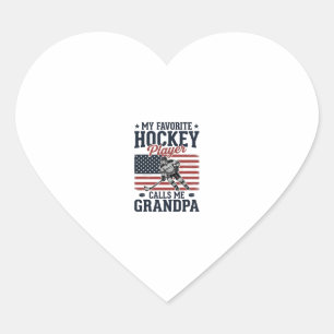 Lieblings-Hockeyspieler nennt mich Opa Vintage-Shi Herz-Aufkleber