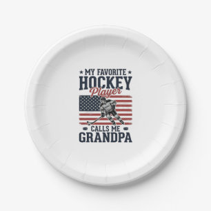 Lieblings-Hockeyspieler nennt mich Opa Vintage-Shi Pappteller