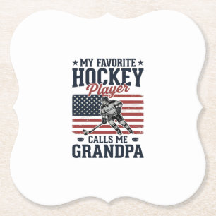 Lieblings-Hockeyspieler nennt mich Opa Vintage-Shi Untersetzer