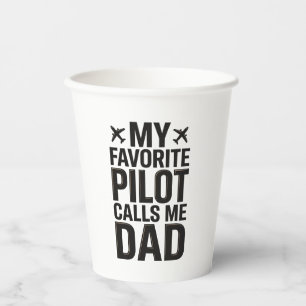 Lieblings-Pilot nennt mich Dad Vintage-Flugzeug-Sh Pappbecher