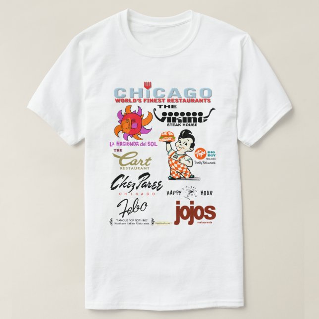Lieblings-Restaurants in Chicagoland, v2. T-Shirt (Design vorne)