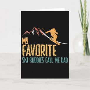 Lieblings Ski Buddies nennen mich Vater Retro Vint Karte