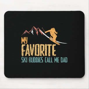 Lieblings Ski Buddies nennen mich Vater Retro Vint Mousepad