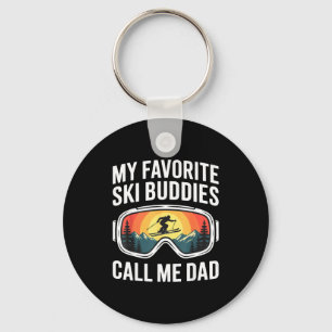 Lieblings-Skibuddies nennen Papa-Shirt Skifahren V Schlüsselanhänger