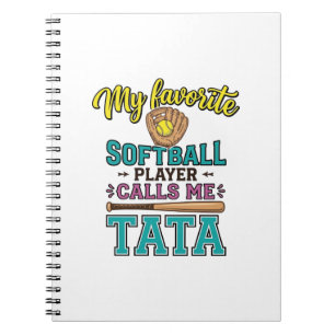 Lieblings-Softballspieler nennt mich TATA-Shirt-De Notizblock
