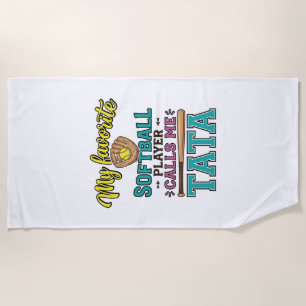 Lieblings-Softballspieler nennt mich TATA-Shirt-De Strandtuch