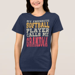Lieblings-Softballspieler Oma Typography Tri-Blend Shirt