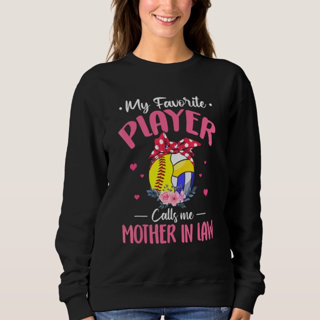 Lieblings-Spieler ruft mich Mutter im Recht Softba Sweatshirt (Vorderseite)