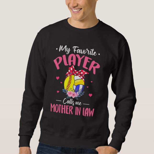 Lieblings-Spieler ruft mich Mutter im Recht Softba Sweatshirt (Vorderseite)