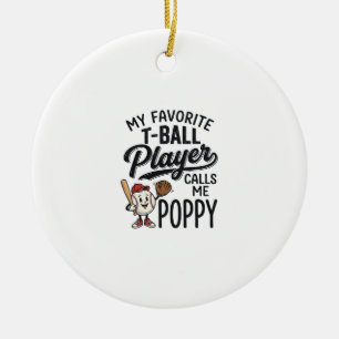 Lieblings-T-Ball-Spieler nennt mich Opa-Shirt-Desi Keramik Ornament