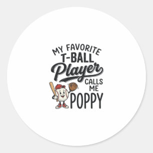 Lieblings-T-Ball-Spieler nennt mich Opa-Shirt-Desi Runder Aufkleber