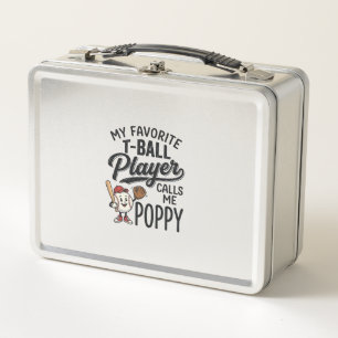 Lieblings-T-Ball-Spieler nennt mich Poppy-Shirt-De Metall Brotdose