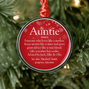 Lieblings-Tante Definition Weihnachten Urlaub Ornament Aus Metall