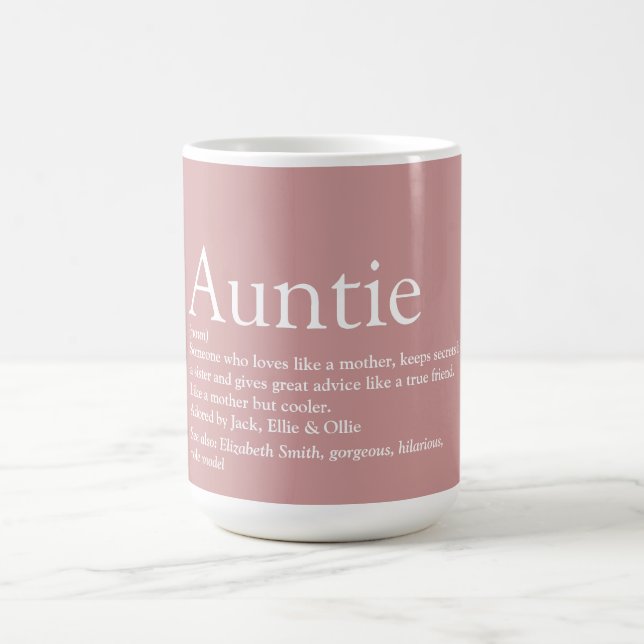 Lieblings Tante Tante Definition Spaß Rosa Kaffeetasse (Mittel)