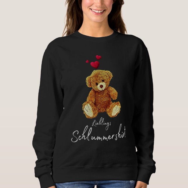 Lieblings-Teddybären schlafen mit Herz Pajamas Ted Sweatshirt (Vorderseite)