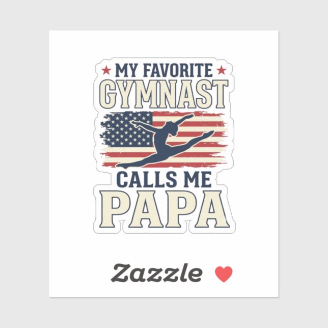 Lieblings-Turner nennt mich Papa Patriotisches Vin Aufkleber (Blatt)