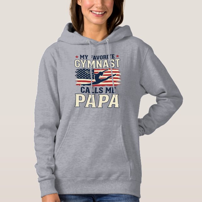 Lieblings-Turner nennt mich Papa Patriotisches Vin Hoodie (Vorderseite)
