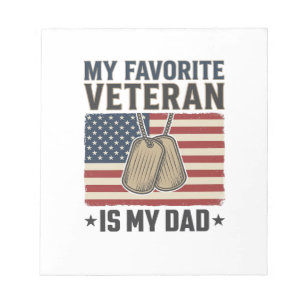 Lieblings-Veteran-Vater-Patriotische-Hundeanhänger Notizblock
