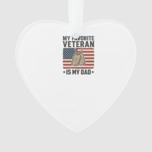 Lieblings-Veteran-Vater-Patriotische-Hundeanhänger Ornament