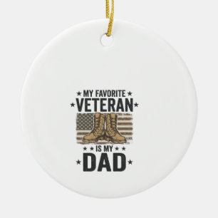 Lieblings-Veteran-Vater-Patriotisches-Kampf-Stiefe Keramik Ornament