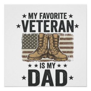 Lieblings-Veteran-Vater-Patriotisches-Kampf-Stiefe Poster