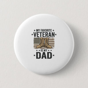 Lieblings-Veteran-Vater-Patriotisches-Kampfstiefel Button