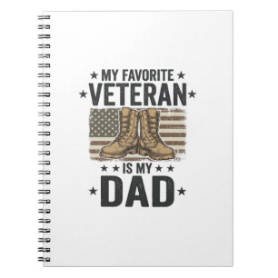 Lieblings-Veteran-Vater-Patriotisches Kampfstiefel Notizblock