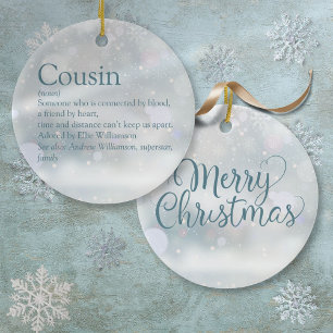 Lieblingscousin-Definition Schneeflocken Keramik Ornament