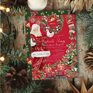Lieblingsdinge Weihnachtsfeier Santa Rot Weihnacht Einladung