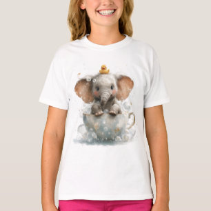 Lieblingselefantenbaby in Teetasse mit Gummiente  T-Shirt