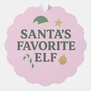 Lieblingselfe von Santa - Weihnachtsbaumanhänger Ornament Karte